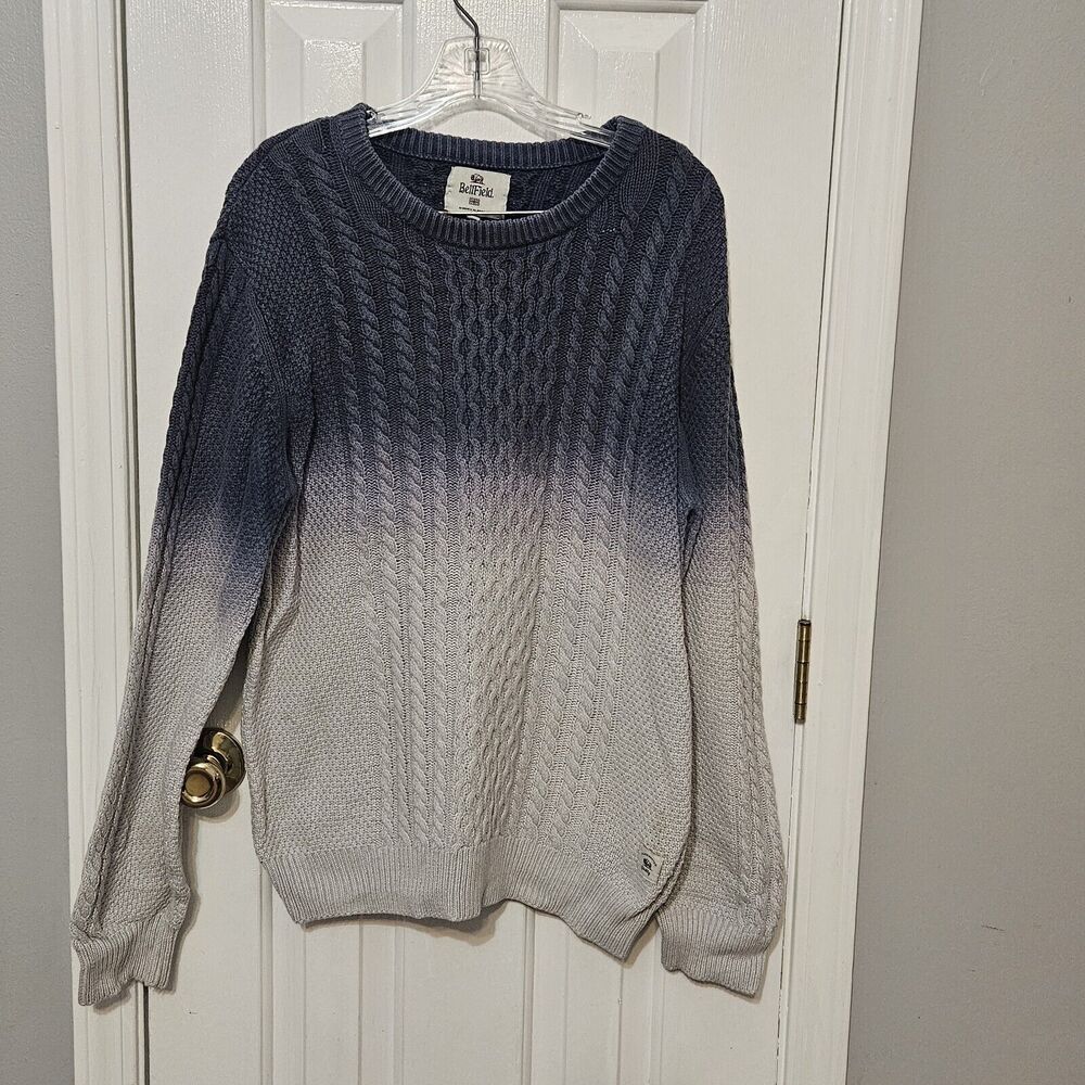 BELLFIELD Britain UK Fair Isle Nordic Sweater Men's LARGE 100% cotton